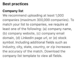 Best Practices for Company List Targeting