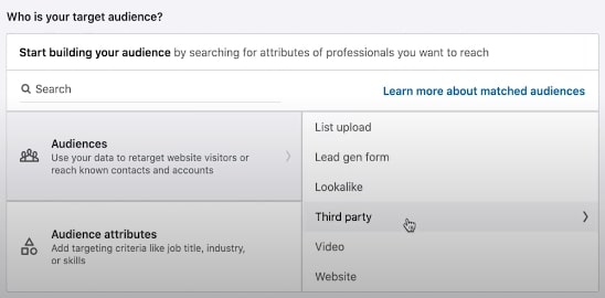 LinkedIn Matched Audiences Campaign Targeting