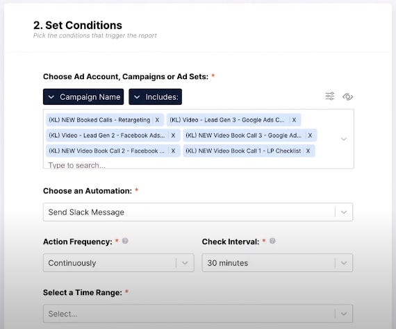 TryMetric Rule Conditions